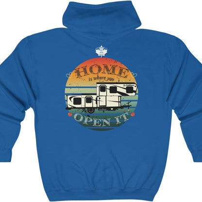 Home Is Where You Open It - TrailManor CO-PILOT - Unisex Heavy Blend™ Full Zip Hooded Sweatshirt - Zip-Up Hoodie