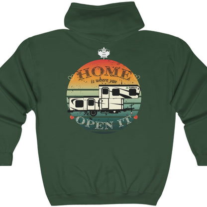 Home Is Where You Open It - TrailManor CO-PILOT - Unisex Heavy Blend™ Full Zip Hooded Sweatshirt - Zip-Up Hoodie