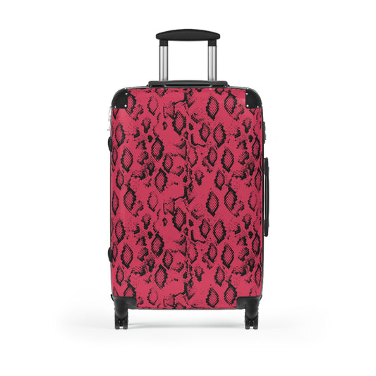 Pink Snake Skin - Suitcases Available in 3 Sizes (Small, Medium, & Large)