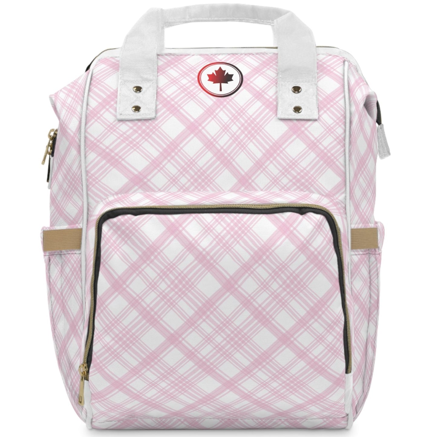 Canadian Pink Plaid - Multifunctional Diaper Backpack