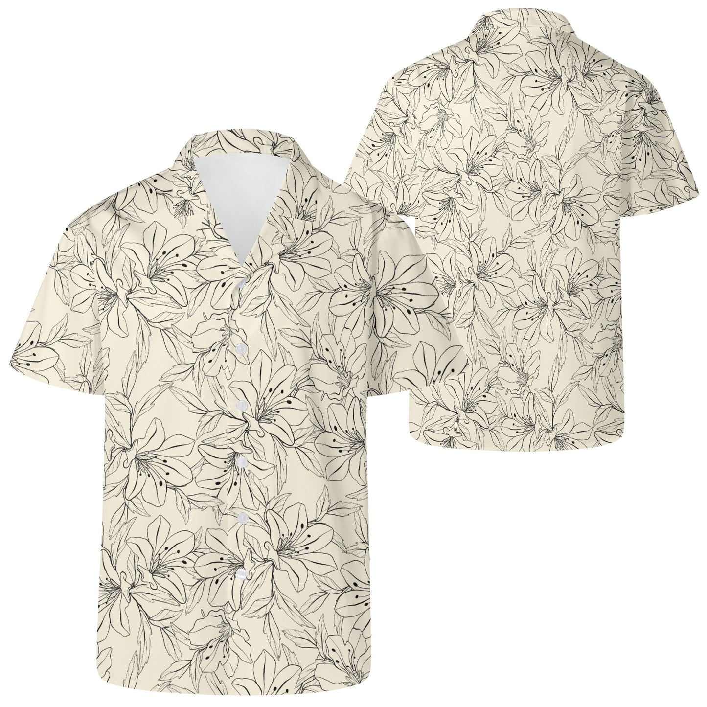 Mens Casual Hawaiian Vacation Shirt - Simply Tropical Flowers - Various Colours Available