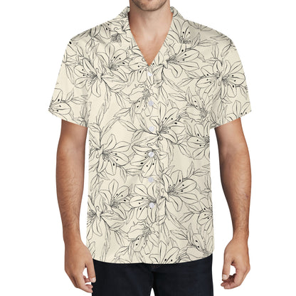 Mens Casual Hawaiian Vacation Shirt - Simply Tropical Flowers - Various Colours Available