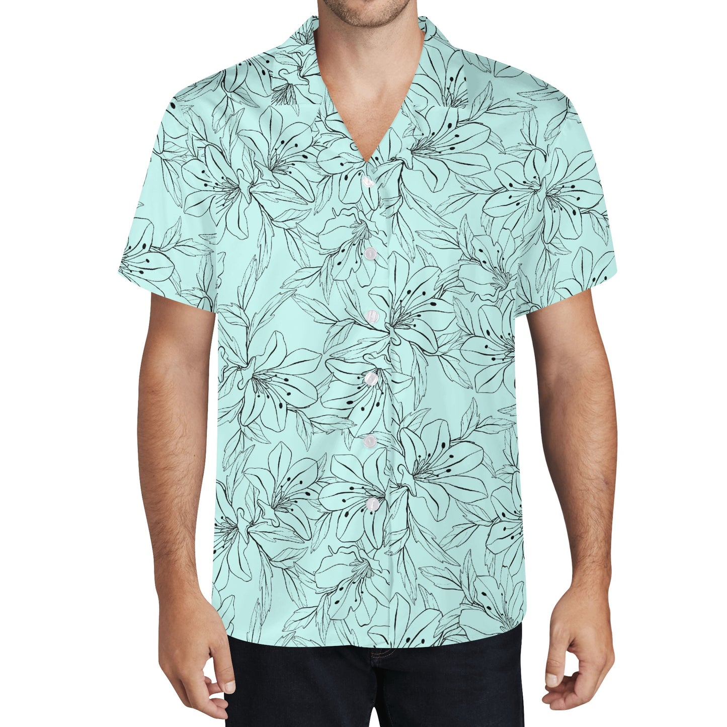 Mens Casual Hawaiian Vacation Shirt - Simply Tropical Flowers - Various Colours Available