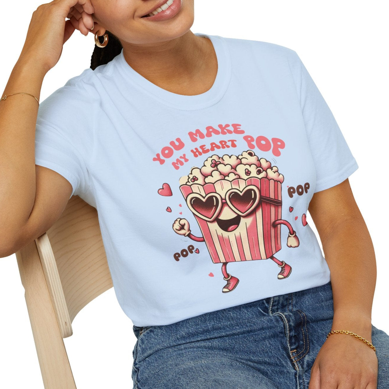 You Make My Heart Pop - Unisex Soft Cotton Retro T-Shirt - Plus Sizes Avail.