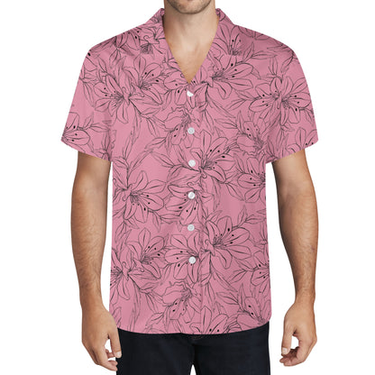 Mens Casual Hawaiian Vacation Shirt - Simply Tropical Flowers - Various Colours Available