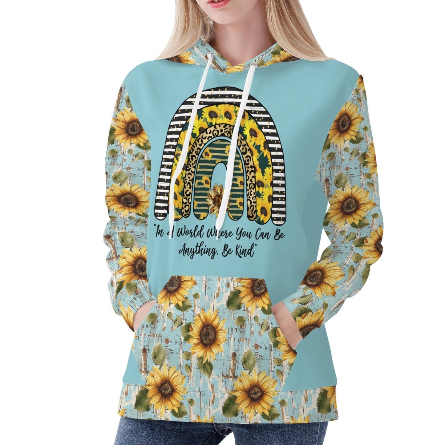 In A World Where You Can Be Anything, Be Kind - Sunflower Women's Hoodie