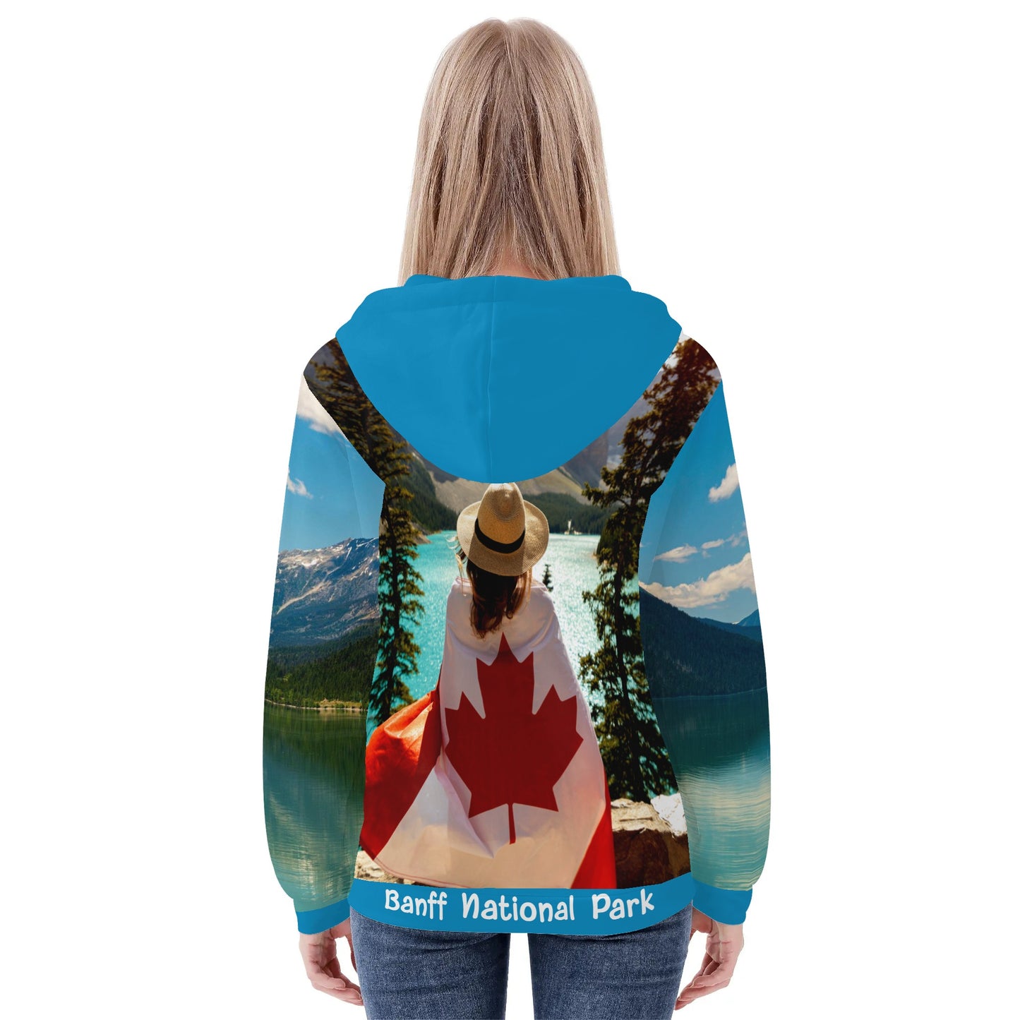 Lake Louise, Alberta Canada - Womens Zip Up Hoodie