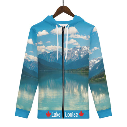 Lake Louise, Alberta Canada - Womens Zip Up Hoodie