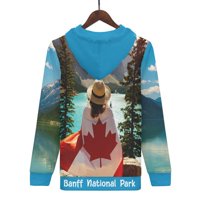 Lake Louise, Alberta Canada - Womens Zip Up Hoodie