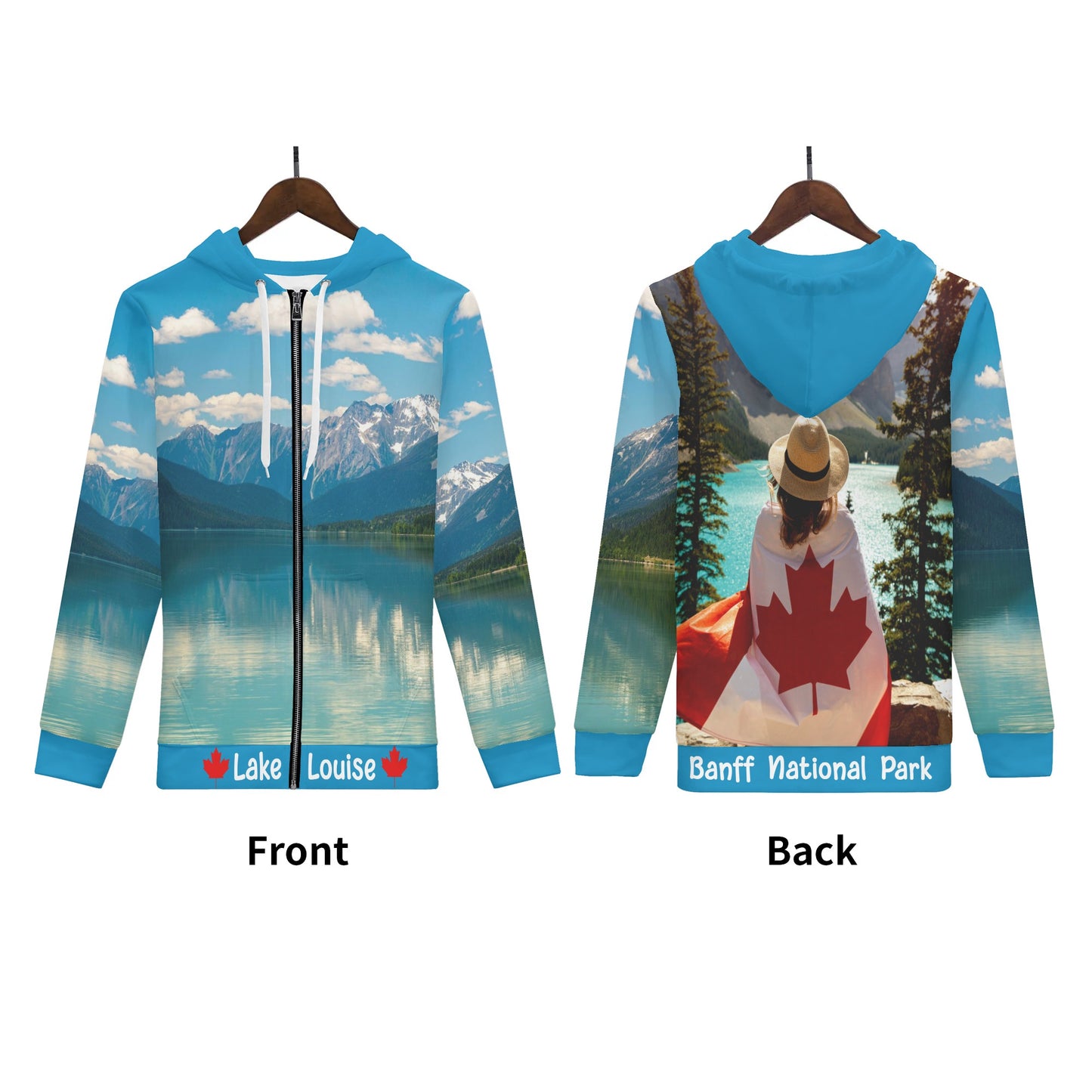 Lake Louise, Alberta Canada - Womens Zip Up Hoodie