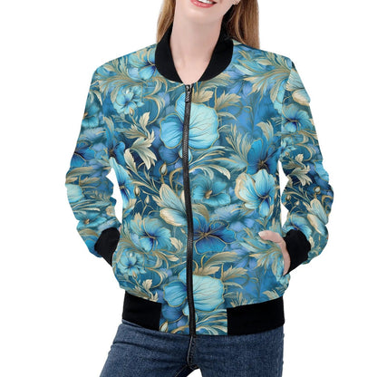 Various Prints - Womens Zip Up Bomber Jacket