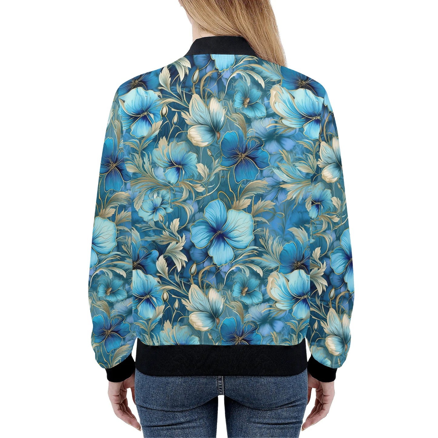 Various Prints - Womens Zip Up Bomber Jacket