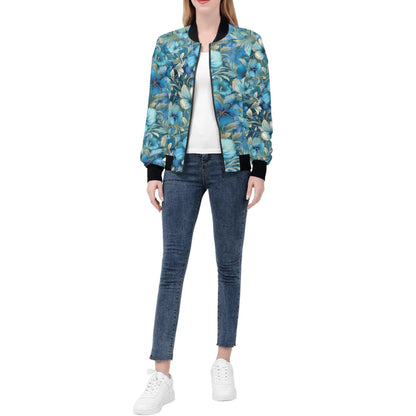 Various Prints - Womens Zip Up Bomber Jacket