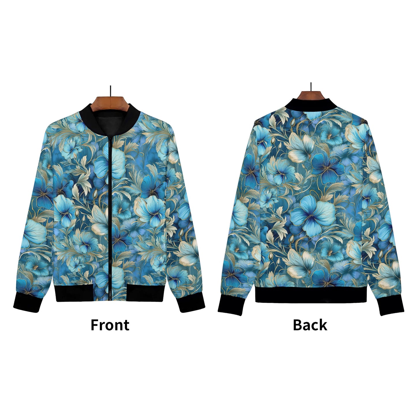 Various Prints - Womens Zip Up Bomber Jacket