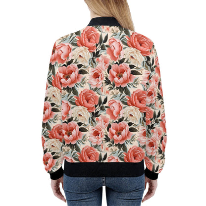 Various Prints - Womens Zip Up Bomber Jacket