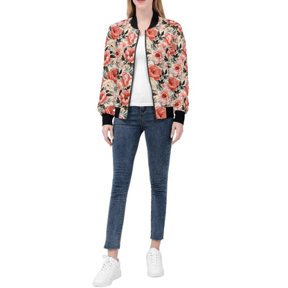 Various Prints - Womens Zip Up Bomber Jacket