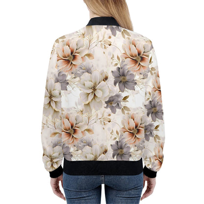 Various Prints - Womens Zip Up Bomber Jacket