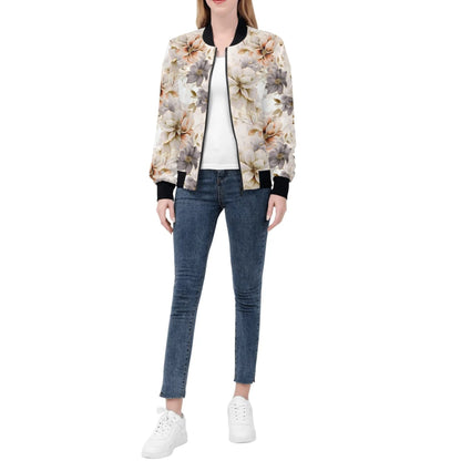 Various Prints - Womens Zip Up Bomber Jacket