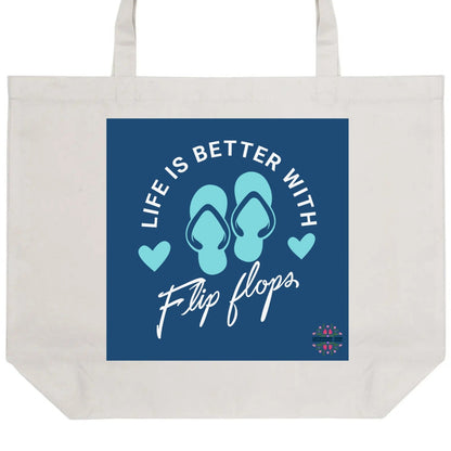 Life Is Better With Flip Flops - 100% Cotton Tote Bag