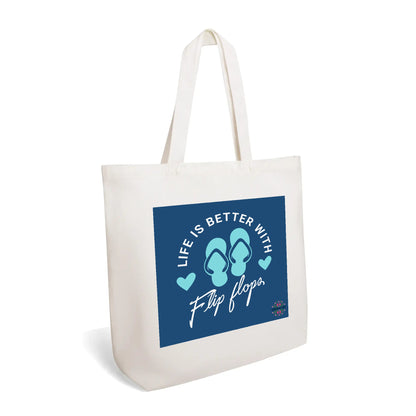 Life Is Better With Flip Flops - 100% Cotton Tote Bag