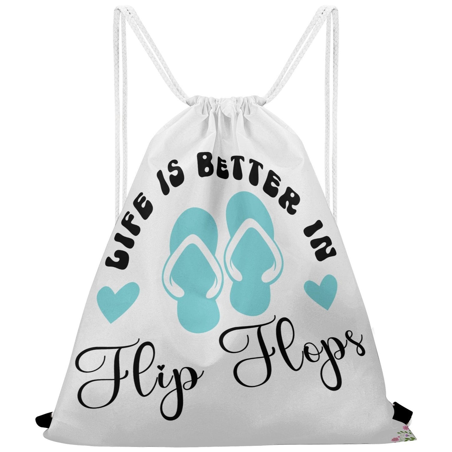 Life is Better in Flip Flops Drawstring Bag