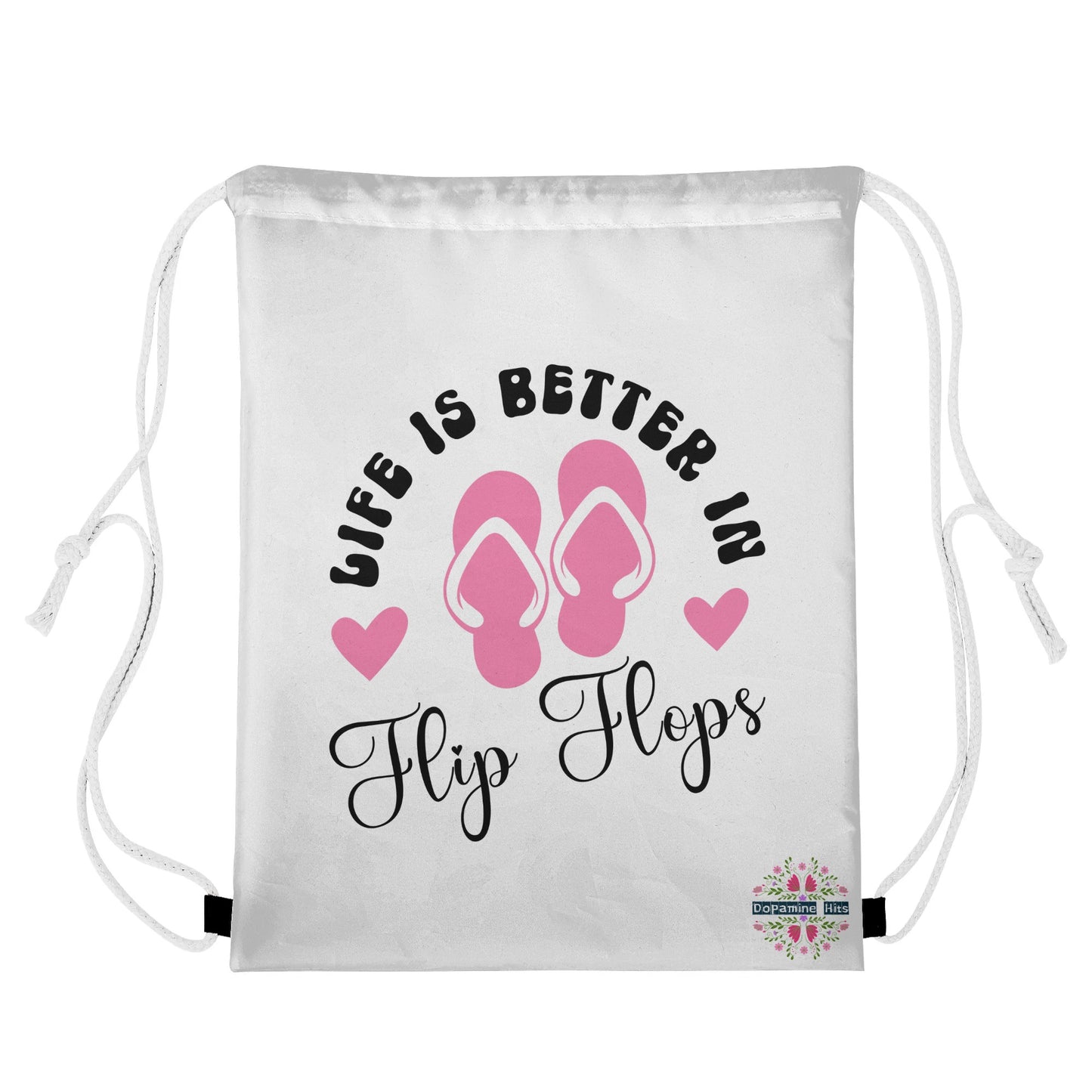 Life is Better in Flip Flops Drawstring Bag