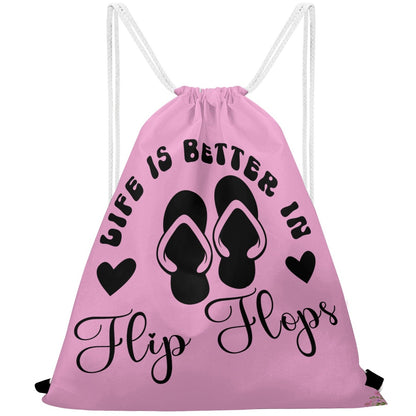 Life is Better in Flip Flops Drawstring Bag