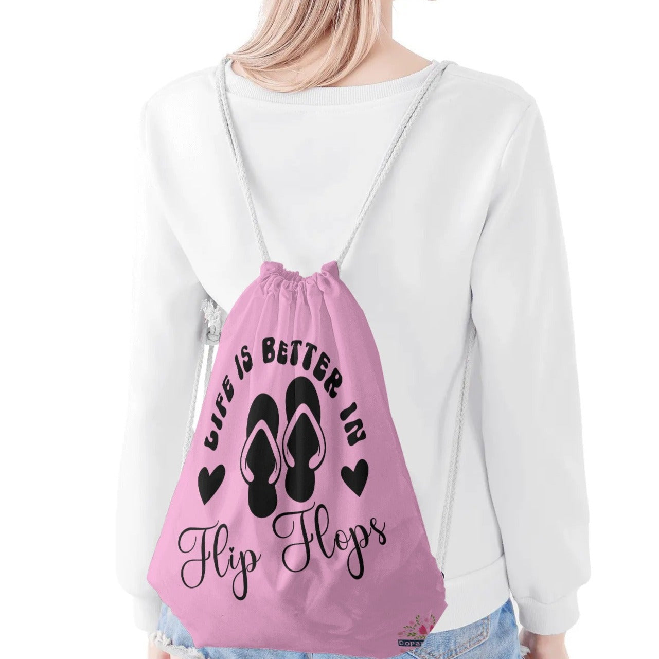 Life is Better in Flip Flops Drawstring Bag