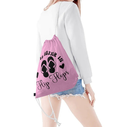 Life is Better in Flip Flops Drawstring Bag