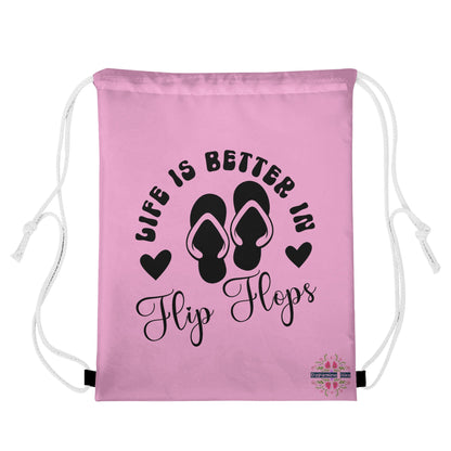 Life is Better in Flip Flops Drawstring Bag