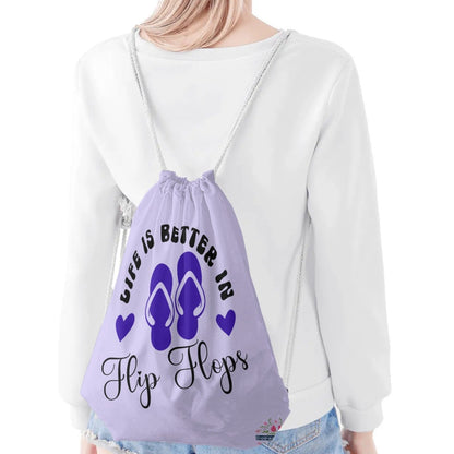 Life is Better in Flip Flops Drawstring Bag