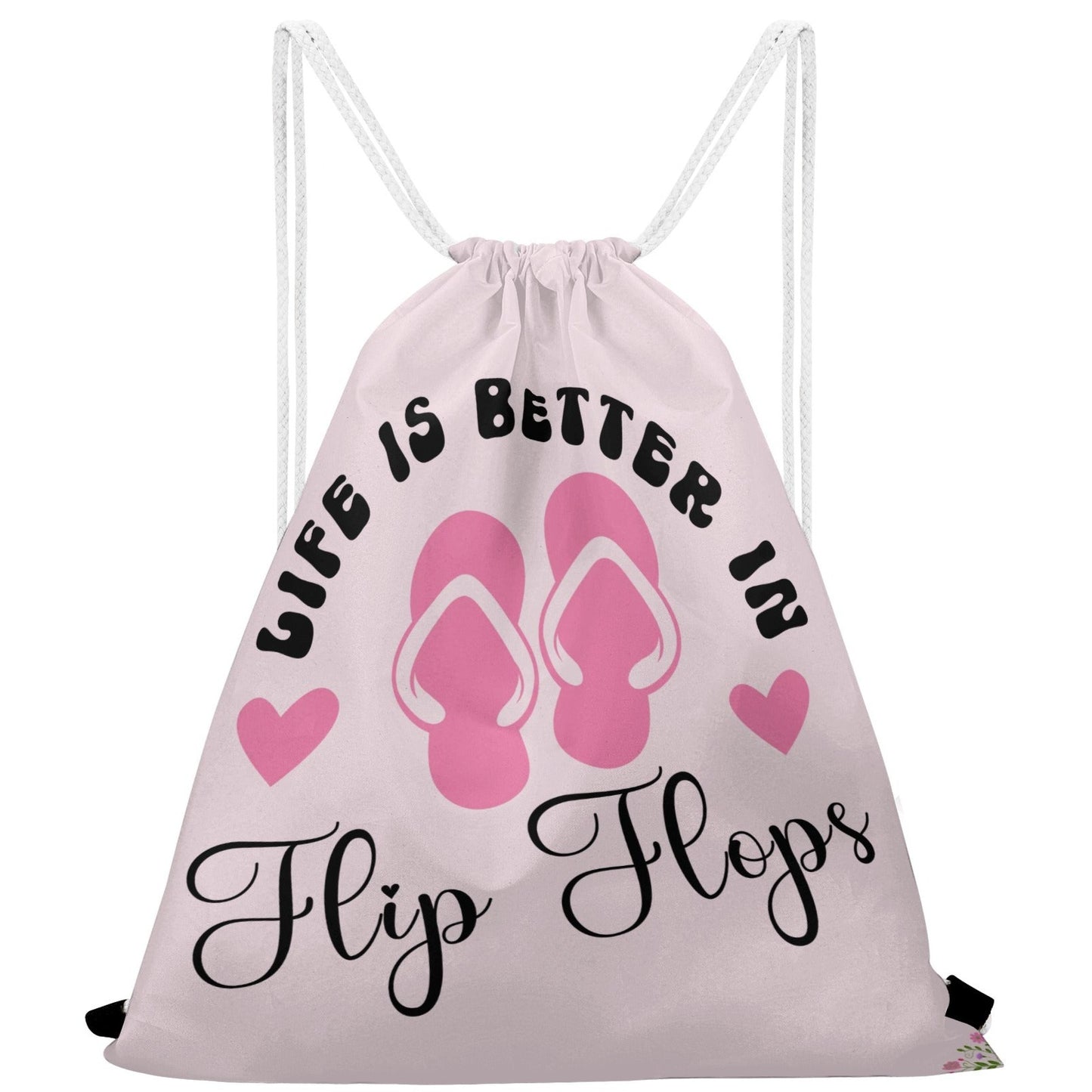 Life is Better in Flip Flops Drawstring Bag