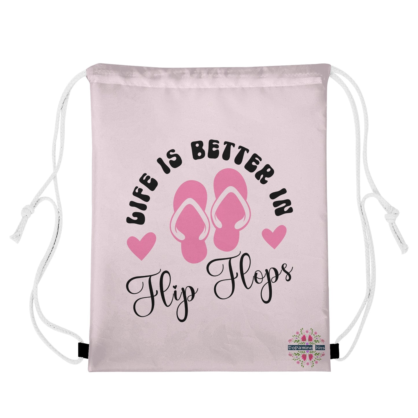 Life is Better in Flip Flops Drawstring Bag