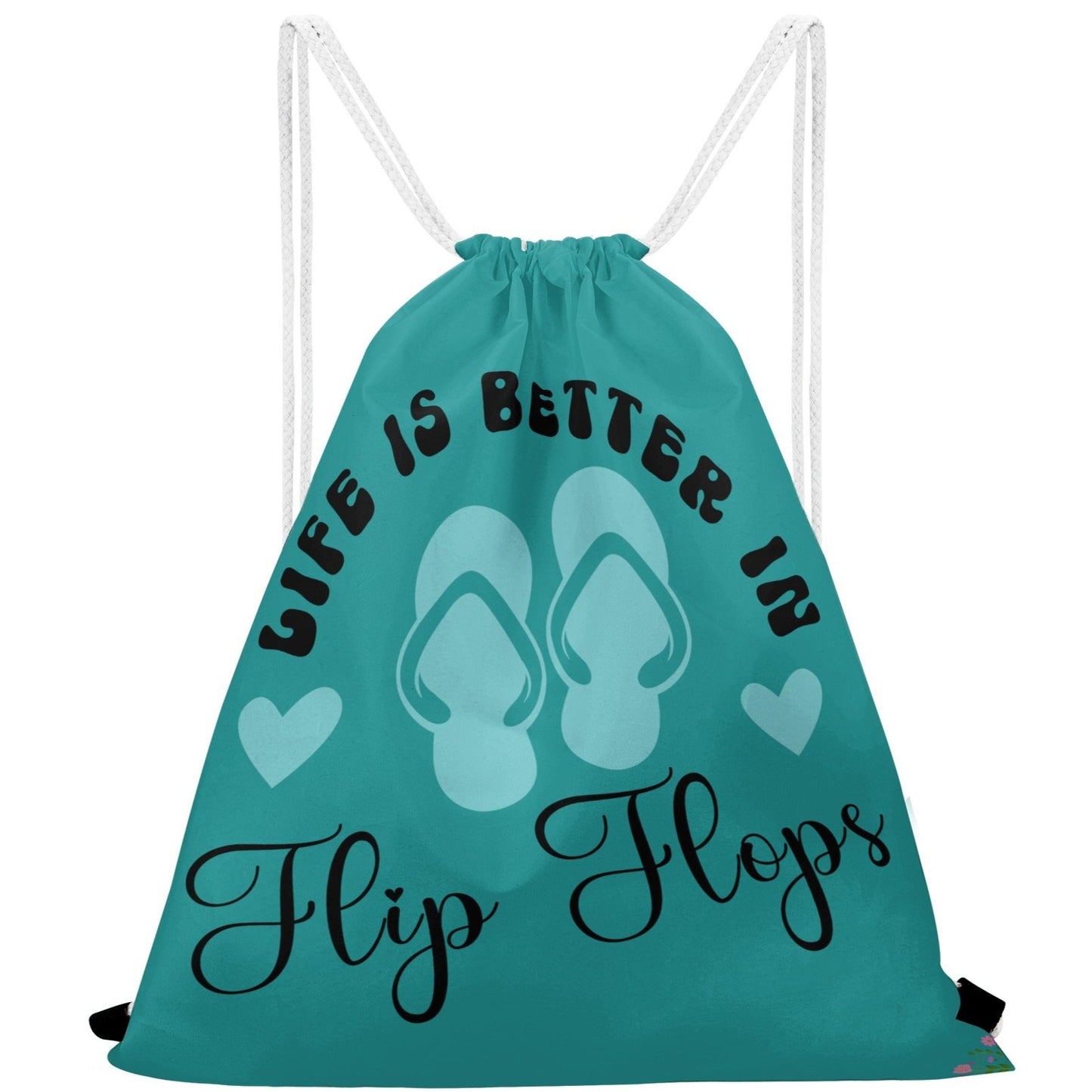 Life is Better in Flip Flops Drawstring Bag