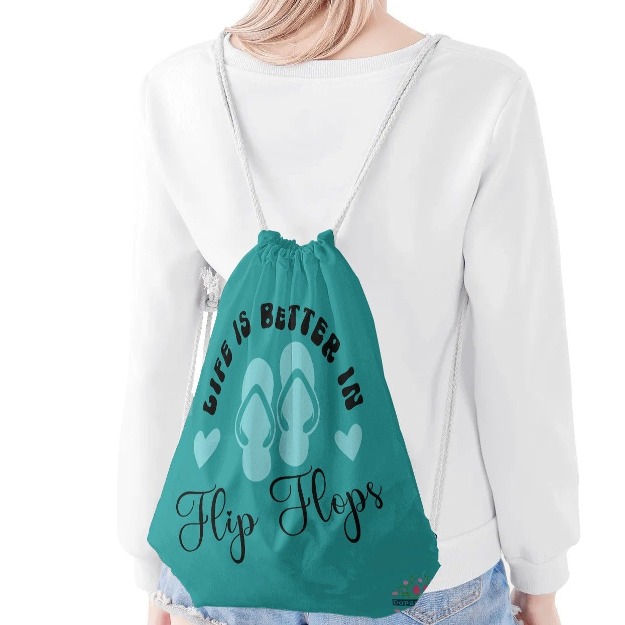 Life is Better in Flip Flops Drawstring Bag