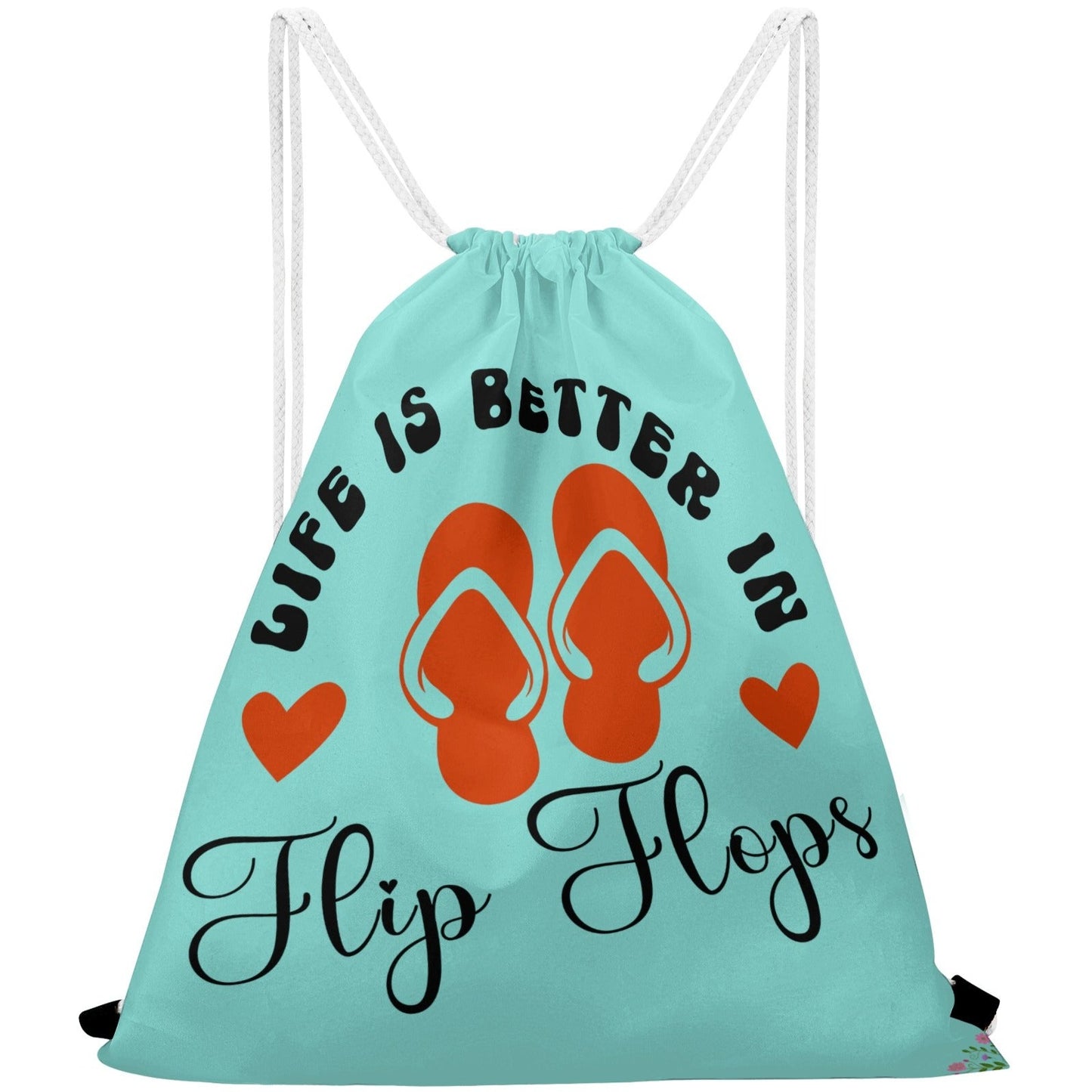 Life is Better in Flip Flops Drawstring Bag