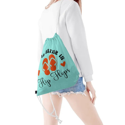 Life is Better in Flip Flops Drawstring Bag