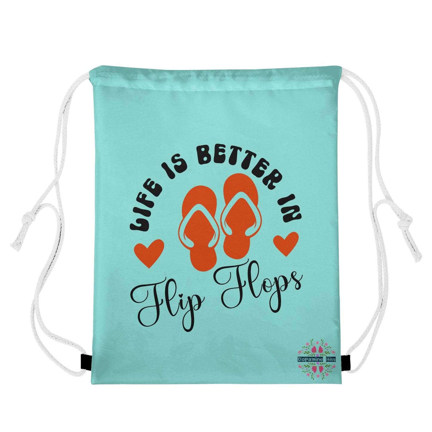 Life is Better in Flip Flops Drawstring Bag