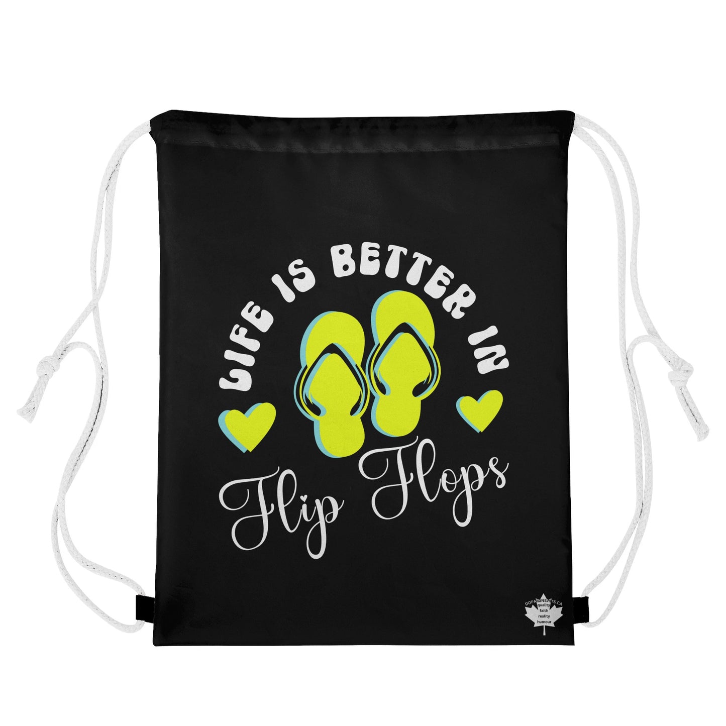 Life is Better in Flip Flops Drawstring Bag