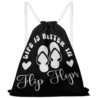 Life is Better in Flip Flops Drawstring Bag