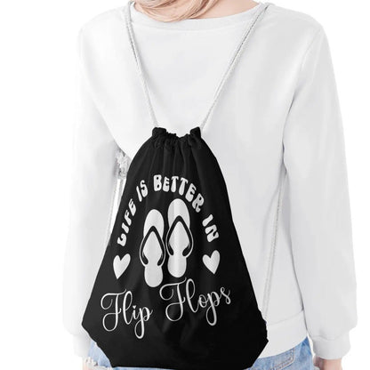 Life is Better in Flip Flops Drawstring Bag