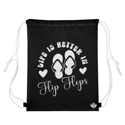 Life is Better in Flip Flops Drawstring Bag