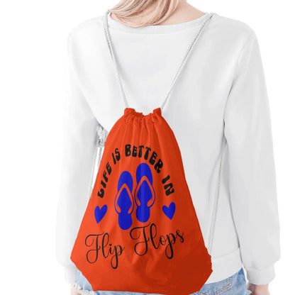 Life is Better in Flip Flops Drawstring Bag