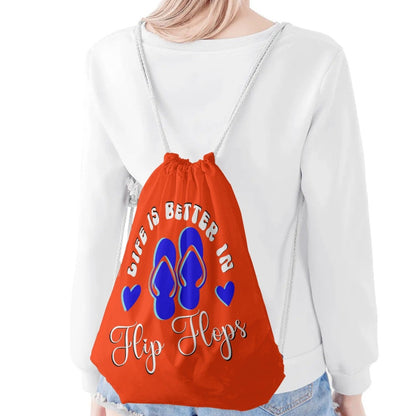 Life is Better in Flip Flops Drawstring Bag