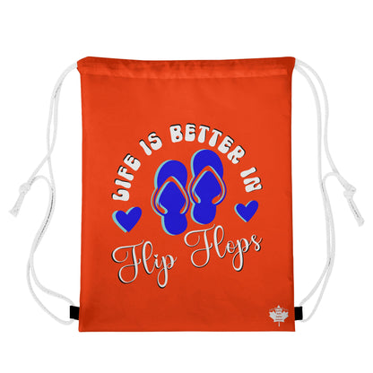 Life is Better in Flip Flops Drawstring Bag