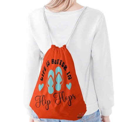 Life is Better in Flip Flops Drawstring Bag