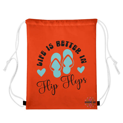 Life is Better in Flip Flops Drawstring Bag