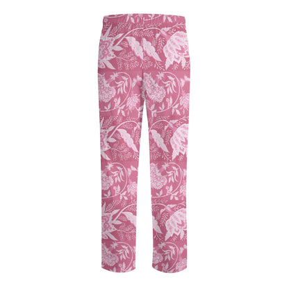 Pink Indian Floral Long-Sleeve Pajama Set - Colour Block