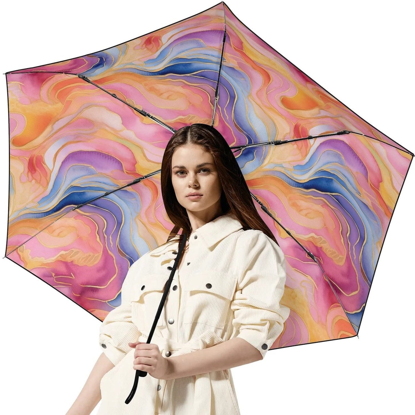 Flowered - Fully Auto Open & Close Umbrella Printing Inside