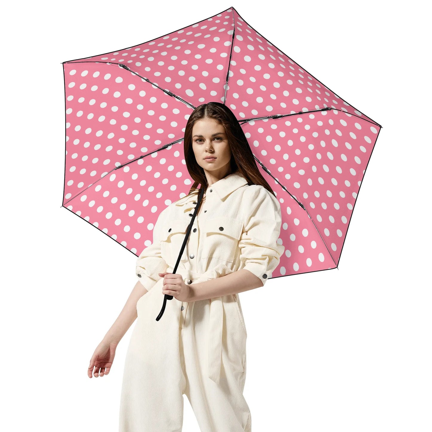 Dotted - Fully Auto Open & Close Umbrella Printing Inside - Many Colours to Choose From!